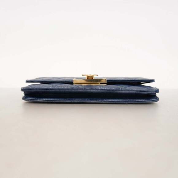 CHANEL Authentic Blue Caviar Leather Wallet - Picture 3 of 15